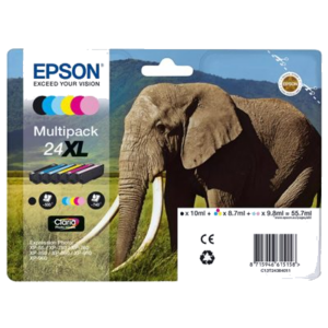 MULTIPACK EPSON 24XL "ELEFANTE" C13T24384011 6 COL. BK/Y/C/M/MC/CC 55,7ML X XP-55/750/760/850/860/960/970