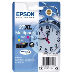 MULTIPACK EPSON 27XL "SVEGLIA" C13T27154012 3 COLORI X WF-7110DTW/7610DWF/7620DTWF/3620DWF/3640DTWF