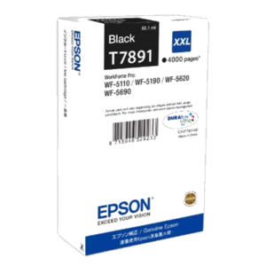CARTUCCIA EPSON T7891 XXL C13T789140 NERO 4.000PG X WORKFORCE PRO WF-5110DW, WF-5190DW WF-5620DWF, WF-5690DWF
