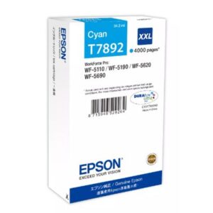 CARTUCCIA EPSON T7892 XXL C13T789240 CIANO 4.000PG X WORKFORCE PRO WF-5110DW, WF-5190DW WF-5620DWF, WF-5690DWF