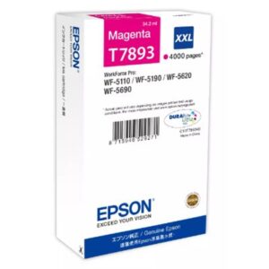 CARTUCCIA EPSON T7893 XXL C13T789340 MAGENTA 4.000PG X WORKFORCE PRO WF-5110DW, WF-5190DW WF-5620DWF, WF-5690DWF
