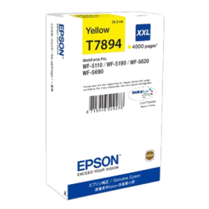 CARTUCCIA EPSON T7894 XXL C13T789440 GIALLO 4.000PG X WORKFORCE PRO WF-5110DW, WF-5190DW WF-5620DWF, WF-5690DWF