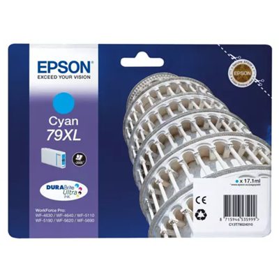 CARTUCCIA EPSON 79XL "TORRE DI PISA" C13T79024010 CIANO 2.000PG X WORKFORCE PRO WF-5110DW, WF-5190DW WF-5620DWF, WF-5690DWF