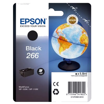 CARTUCCIA EPSON 266 "MAPPAMONDO" C13T26614010 NERO PER WORKFORCE WF-100W