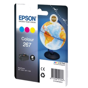 CARTUCCIA EPSON 267 "MAPPAMONDO" C13T26704010 3COLORI PER WORKFORCE WF-100W