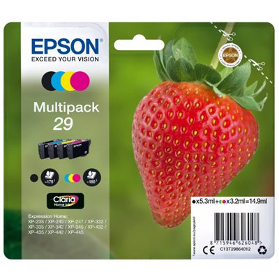 MULTIPACK EPSON 29 "FRAGOLA" C13T29864010/12 4 COLORI X XP-235/XP-332/XP-335/XP-432