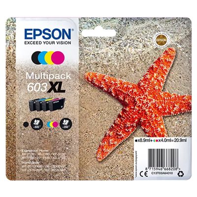 MULTIPACK EPSON 603XL "STELLA MARINA" C13T03A64010 4COL X XP-2100/XP-3100/XP-4100 - WF-2810DWF/WF-2830DWF/WF-2850DWF