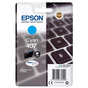 CARTUCCIA EPSON 407 "TASTIERA" C13T07U240 CIANO X WF-4745DTWF 1.900PAG.