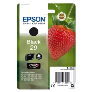 CARTUCCIA EPSON 29 "FRAGOLA" C13T29814012 NERO 5,3 ML X XP-245/247/255/257/332/342/345/352/355 XP-435/442/445/452/455