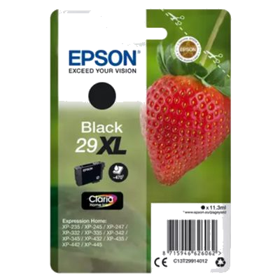 CARTUCCIA EPSON 29XL "FRAGOLA" C13T29914012 NERO 11,3 ML X XP-245/247/255/257/332/342/345/352/355 XP-435/442/445/452/455