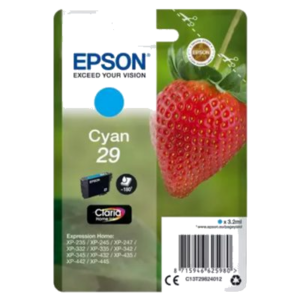 CARTUCCIA EPSON 29"FRAGOLA" C13T29824012CIANO3,2 MLX XP-245/247/255/257/332/342/345/352/355 XP-435/442/445/452/455