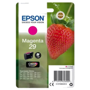 CARTUCCIA EPSON 29"FRAGOLA" C13T29834012MAGENTA3,2 MLX XP-245/247/255/257/332/342/345/352/355 XP-435/442/445/452/455