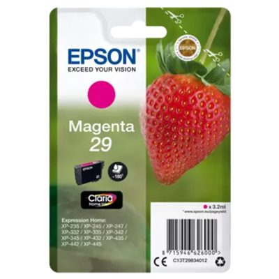 CARTUCCIA EPSON 29"FRAGOLA" C13T29834012MAGENTA3,2 MLX XP-245/247/255/257/332/342/345/352/355 XP-435/442/445/452/455