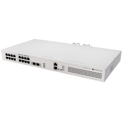 SWITCH MIKROTIK CRS418-8P-8G-2S+RM 16P GIGABIT ETHERNET(DI CUI 8P POE-OUT) 2P SFP+ 10G E- ROUTEROS/SWITCHOS