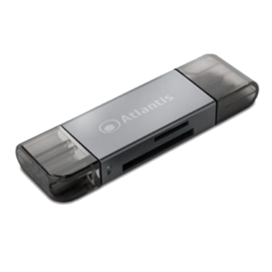 CARD READER ESTERNO USB E USB_C ATLANTIS P005-CR32 ALL-IN-ONE CAPACITÀ MASSIMA DI LETTURA 2TB