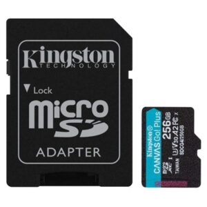 MICRO SECURE DIGITAL 256GB SDCG4/256GB CLASS10 U3 V30 + ADATTATORE READ:200MB/S WRITE:160MB/S CANVAS GO PLUS GEN4 KINGSTON