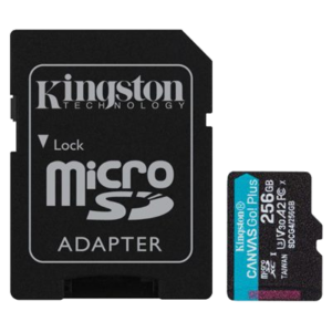 MICRO SECURE DIGITAL 256GB SDCG4/256GB CLASS10 U3 V30 + ADATTATORE READ:200MB/S WRITE:160MB/S CANVAS GO PLUS GEN4 KINGSTON