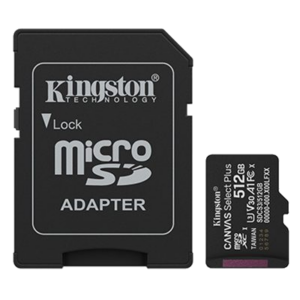 MICRO SECURE DIGITAL 512GB SDCS3/512GB CLASS10 UHS-I, U3, V30, A1 150MB/S + ADATTATORE CANVAS SELECT PLUS GEN3 KINGSTON