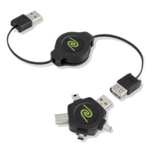 CAVO USB CON MULTI ADATTATORE INTERCAMBIABILE RETRATTILE EUCABLESTAR RETRAK 181204000376