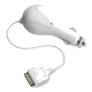 CARICABATTERIE APPLE30PIN DA AUTO RETRAK EUIPODCHGCW CAVO 90CM BIANCO OUT:0,7A 0181204000543