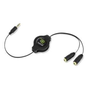 CAVO JACK DA 3,5MM A SPLITTER PER 2 AURICOLARI RETTRATTILE EUCABLESPLIT NERO RETRAK 0181204000338