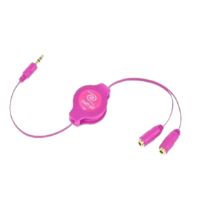 CAVO SPLITTER RETTRATTILE PER 2 AURICOLARI EUCABLESPLPK ROSA RETRAK 0816983011373