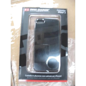 CUSTODIA X APPLE IPHONE 5 SCP20038 SWISS CHARGER IN ALLUMINIO NERO SATINATO