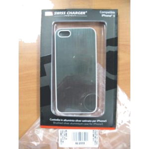 CUSTODIA X APPLE IPHONE5 SCP60038 SWISS CHARGER IN ALLUMINIO SILVER SATINATO