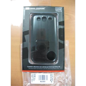 CUSTODIA X SAMSUNG GALAXY SIII SCP20037 SWISS CHARGER IN ALLUMINIO NERO SATINATO