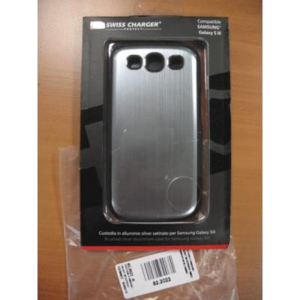 CUSTODIA X SAMSUNG GALAXY SIII SCP60037 SWISS CHARGER IN ALLUMINIO SILVER SATINATO