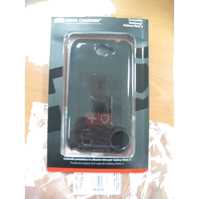 CUSTODIA X SAMSUNG GALAXY NOTE2 SCP30041 SWISS CHARGER IN SILICONE NERO