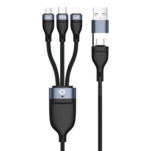 CAVO USB 3 IN 1 1.5MT CONCEPTRONIC ETTA06B15 PD3.0 DA 100W-DA USB-C A MICROUSB/USB-C/LIGHTNING ADAT.USB-A DA 20 V 5A 480MBPS