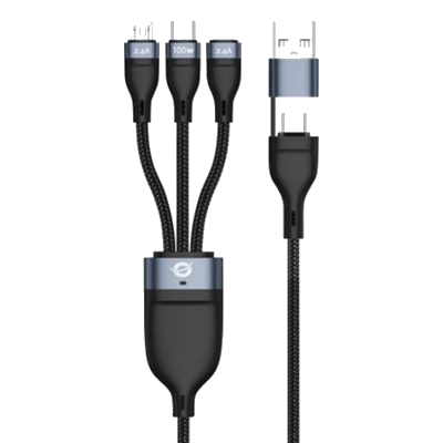 CAVO USB 3 IN 1 1.5MT CONCEPTRONIC ETTA06B15 PD3.0 DA 100W-DA USB-C A MICROUSB/USB-C/LIGHTNING ADAT.USB-A DA 20 V 5A 480MBPS