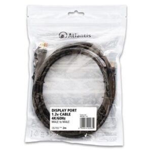 CAVO DISPLAYPORT ATLANTIS P019-DP_12-2DP V.1.2 SCHERMATO IN RAME. CONNETTORI M/M. LUNGHEZZA 2 MT