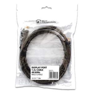 CAVO DISPLAYPORT ATLANTIS P019-DP_12-2DP V.1.2 SCHERMATO IN RAME. CONNETTORI M/M. LUNGHEZZA 2 MT