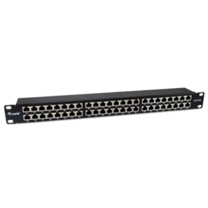 PATCH PANEL NERO SCHERMATO 1UEQUIP 326626 48 PORTE CAT.6A -CLASSE EA-EAN:4015867237588 FINO:31/03