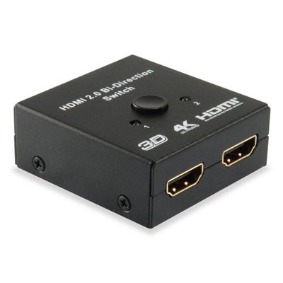 HDMI SWITCH/SPLITTERBIDIREZIONALE 2P EQUIP 332723 SUPPORTA 4K 60HZ - EAN: 4015867204120 FINO:31/03