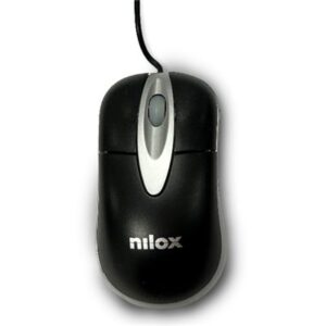 MOUSE NILOX OTTICO 2 TASTI + ROTELLA USB NERO/GRIGIO