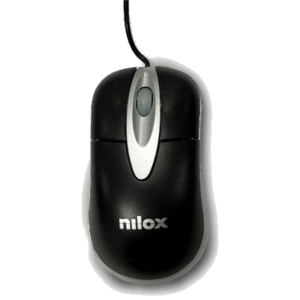 MOUSE NILOX OTTICO 2 TASTI + ROTELLA USB NERO/GRIGIO