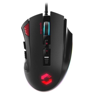MOUSE GAMING SPEEDLINK SL-680012-BK TARIOS RGB USB NERO 12 TASTI PROGRAMMABILI 12000DPI LUCI PROGRAMMABILI