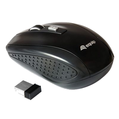 MOUSE CORDLESS USB EQUIP 245104INTERRUTTORE 800/1200/1600DPI- RIC."NANO SIZE"-EAN: 4015867208557