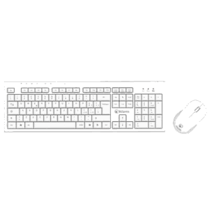 TASTIERA+MOUSE CORDLESS ATLANTIS P013-AX280GW+M CON MOUSE OTTICO RICEV. NANO-SIZE -BIANCA - EAN: 8026974023410