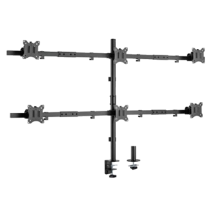 SUPPORTO PER 6 MONITOR DA TAVOLO 13"/34" EQUIP 650160 NERO - ARTICOLATA -SUPP.DA 17" A 32"-EAN: 4015867236024