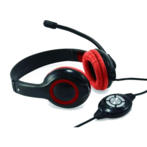 CUFFIA CON MICROFONO CONCEPTRONIC CCHATSTARU2R - COL. ROSSO - CAVO USB 2MT FINO:31/03