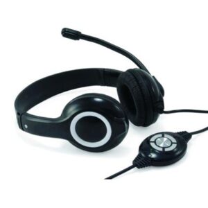CUFFIA CON MICROFONO CONCEPTRONIC CCHATSTARU2B - COL. NERO - CAVO USB 2MT