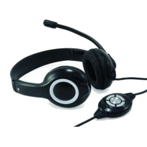 CUFFIA CON MICROFONO CONCEPTRONIC CCHATSTARU2B - COL. NERO - CAVO USB 2MT