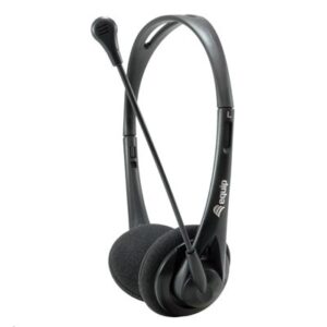 CUFFIA CON MICROFONO EQUIP 245302 - COL. NERO - CAVO 2MT - JACK 3.5MM FINO:31/03