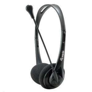 CUFFIA CON MICROFONO EQUIP 245302 - COL. NERO - CAVO 2MT - JACK 3.5MM FINO:31/03