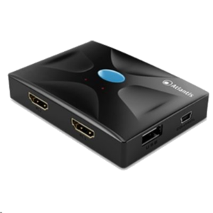 DEVIATORE KVM HDMI SWITCH USB ATLANTIS P021-MTHK02 (TAST.MPOUSE) A 2P -INCL.2 CAVI DI COLLEG.NON NECESSITA DI ALIMENTAZIONE.