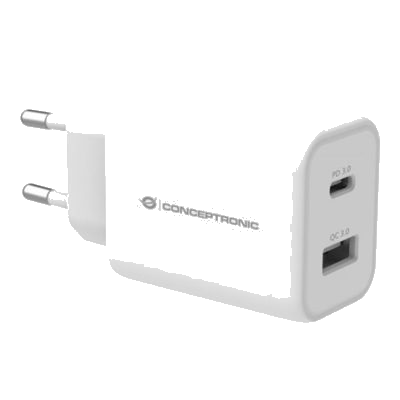 CARICATORE USB PD PPS CONCEPTRONIC ALTHEA11W A 2 PORTE DA 33W - BIANCO